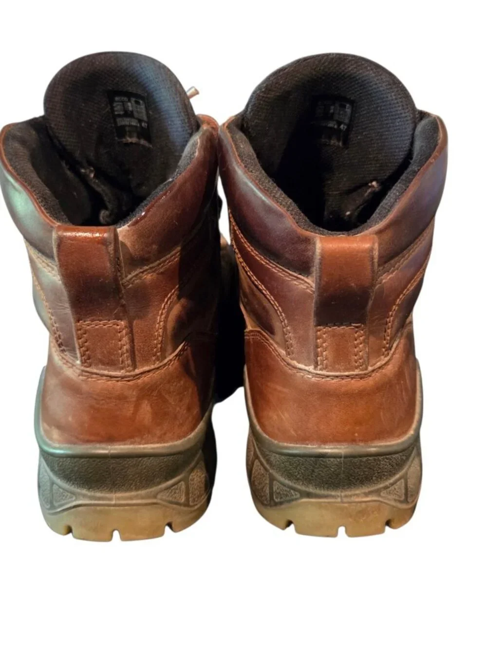 ECCO Track 25 Mid/High Brown Leather Hiking Boots Moc GTX Men's 47 US 13 - 13.5